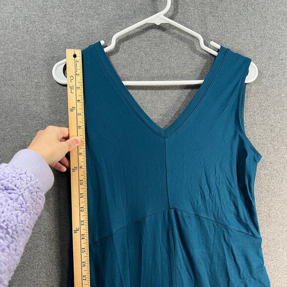 Cuddl Duds Petite Flexuear V-Neck Wide Leg Jumpsuit Viridian Teal Petite Small - Picture 9 of 15